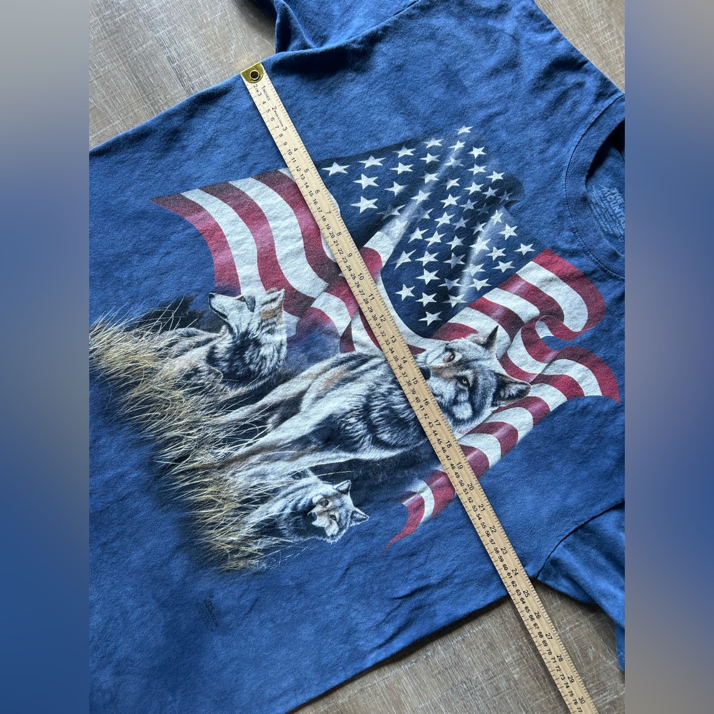 VTG The Mountain Shirt BUNDLE Mens XXL Blue Black Wolf American Flag Tie Dye USA - Picture 13 of 14